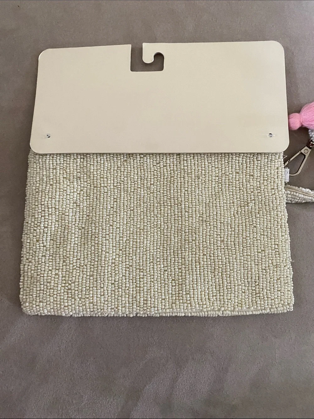 Sol and Mer Pink Floral Beaded Wristlet Clutch NWT. LARGE